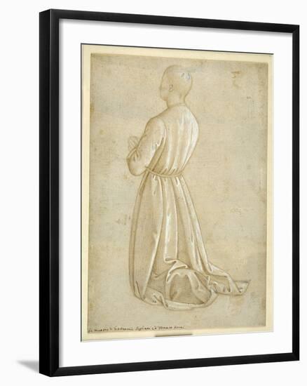 Man Kneeling in Prayer, Seen from the Back-null-Framed Giclee Print