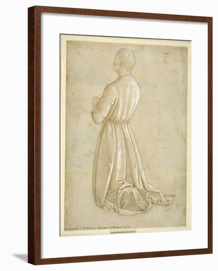 Man Kneeling in Prayer, Seen from the Back-null-Framed Giclee Print