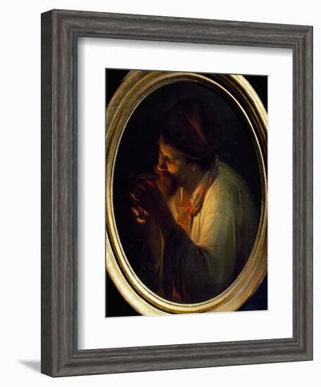 Man Lighting His Pipe-Michele Cammarano-Framed Giclee Print