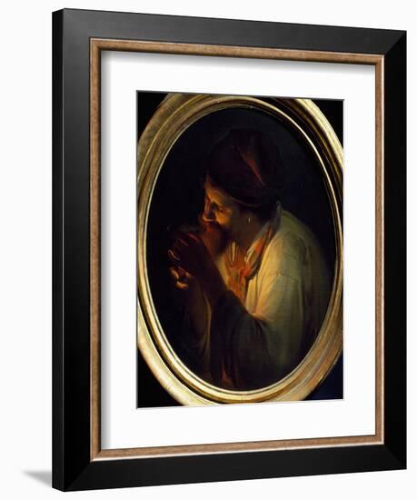 Man Lighting His Pipe-Michele Cammarano-Framed Giclee Print