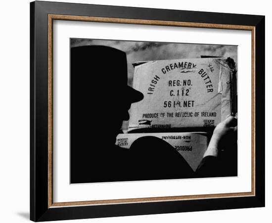 Man Loading Butter in Northern Ireland to Smuggle into Ireland-null-Framed Photographic Print