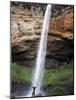 Man Looks Up at Sipi Falls, Uganda, East Africa, Africa-Andrew Mcconnell-Mounted Photographic Print