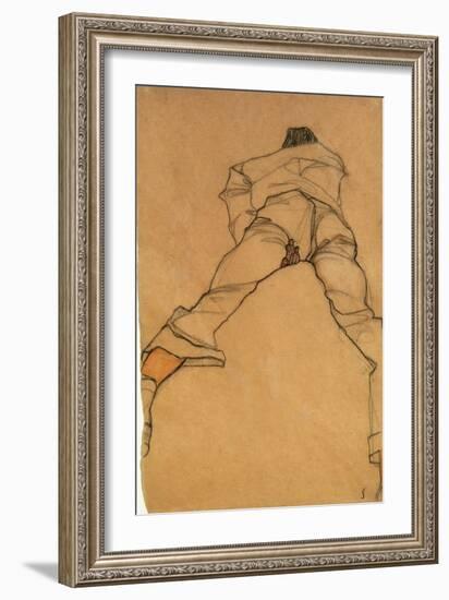 Man Lying Face Down, Back View, 1910-Egon Schiele-Framed Giclee Print