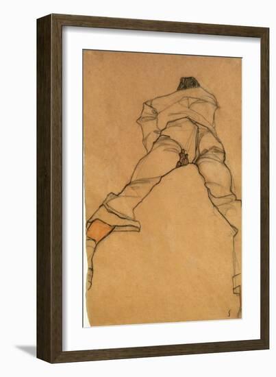 Man Lying Face Down, Back View, 1910-Egon Schiele-Framed Giclee Print