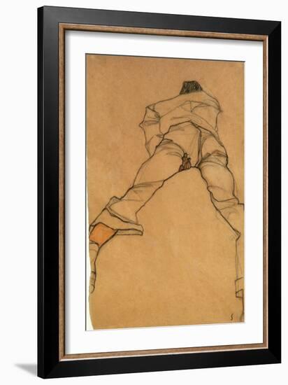 Man Lying Face Down, Back View, 1910-Egon Schiele-Framed Giclee Print