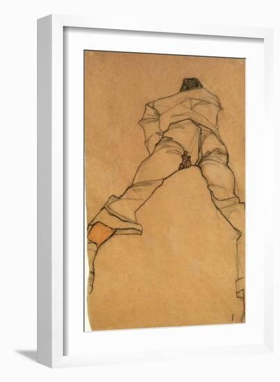 Man Lying Face Down, Back View, 1910-Egon Schiele-Framed Giclee Print