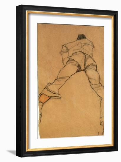 Man Lying Face Down, Back View, 1910-Egon Schiele-Framed Giclee Print