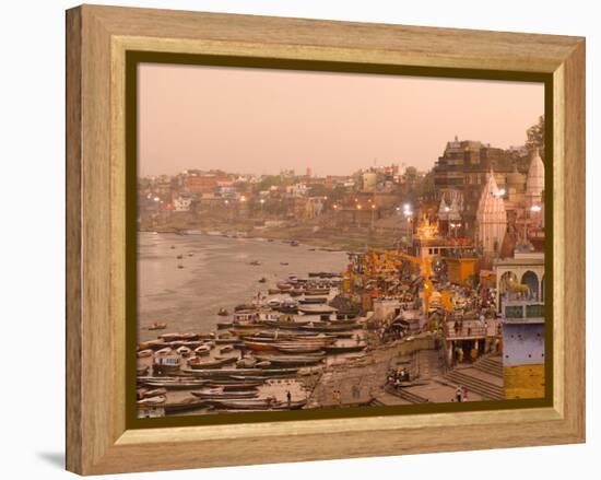 Man Mandir Ghat, Varanasi, Uttar Pradesh, India, Asia-Ben Pipe-Framed Premier Image Canvas