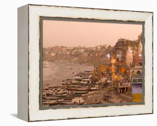 Man Mandir Ghat, Varanasi, Uttar Pradesh, India, Asia-Ben Pipe-Framed Premier Image Canvas