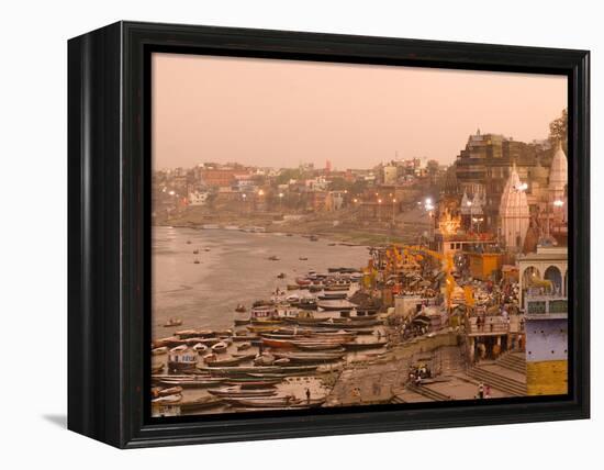 Man Mandir Ghat, Varanasi, Uttar Pradesh, India, Asia-Ben Pipe-Framed Premier Image Canvas