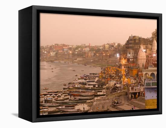 Man Mandir Ghat, Varanasi, Uttar Pradesh, India, Asia-Ben Pipe-Framed Premier Image Canvas