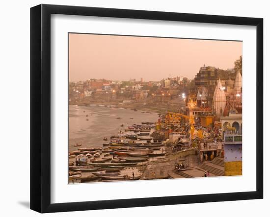 Man Mandir Ghat, Varanasi, Uttar Pradesh, India, Asia-Ben Pipe-Framed Photographic Print