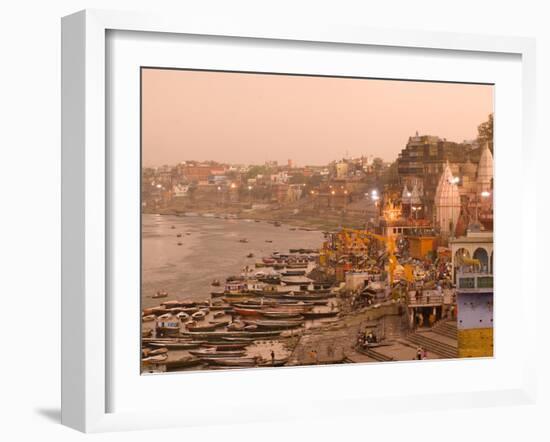 Man Mandir Ghat, Varanasi, Uttar Pradesh, India, Asia-Ben Pipe-Framed Photographic Print