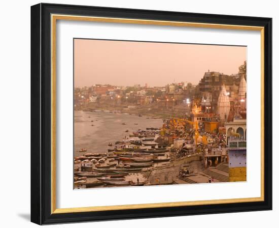 Man Mandir Ghat, Varanasi, Uttar Pradesh, India, Asia-Ben Pipe-Framed Photographic Print