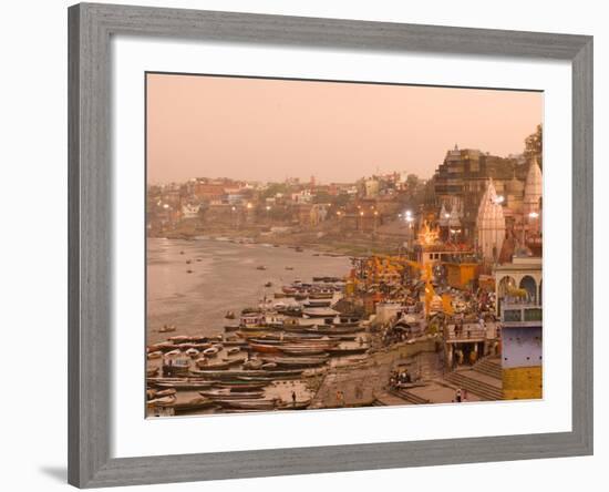 Man Mandir Ghat, Varanasi, Uttar Pradesh, India, Asia-Ben Pipe-Framed Photographic Print