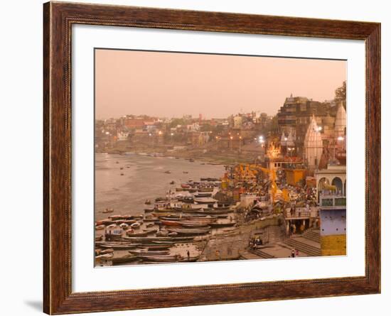 Man Mandir Ghat, Varanasi, Uttar Pradesh, India, Asia-Ben Pipe-Framed Photographic Print