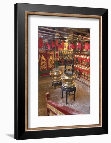 Man Mo Temple, Sheung Wan, Hong Kong Island, Hong Kong, China, Asia-Ian Trower-Framed Photographic Print