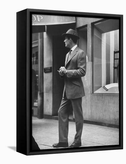 Man Modeling Executive Fashion-Nina Leen-Framed Premier Image Canvas