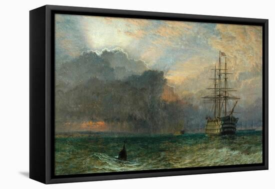 Man O'War and a Stormy Sunset (The Guardship), 1875-Henry Dawson-Framed Premier Image Canvas