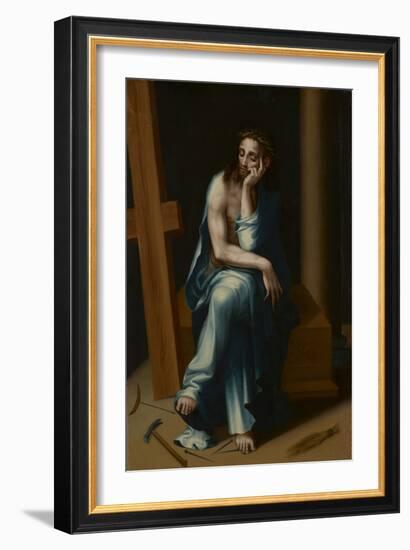 Man of Sorrows, C.1560 (Oil on Panel)-Luis De Morales-Framed Giclee Print