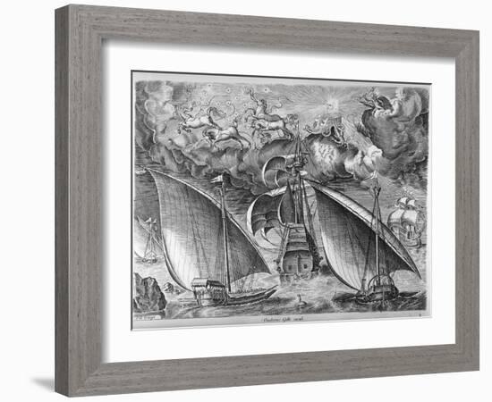 Man of War Between Two Galleys, 1565-Pieter Bruegel the Elder-Framed Giclee Print