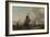 Man-Of-War Brielle on the River Maas Off Rotterdam-Ludolf Bakhuysen-Framed Art Print