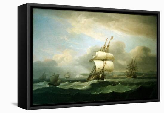 Man of War in Choppy Seas, 1809-Thomas Luny-Framed Premier Image Canvas