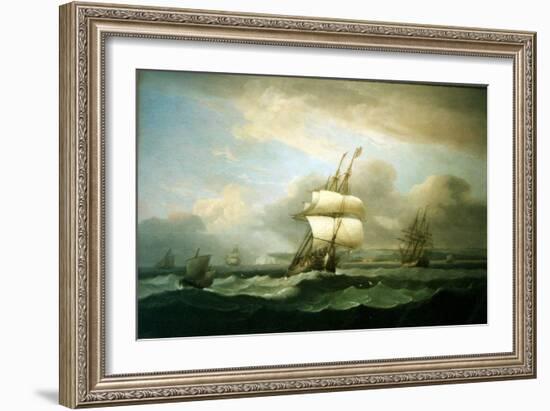 Man of War in Choppy Seas, 1809-Thomas Luny-Framed Giclee Print