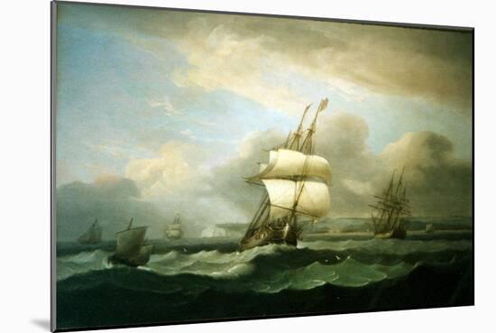 Man of War in Choppy Seas, 1809-Thomas Luny-Mounted Giclee Print