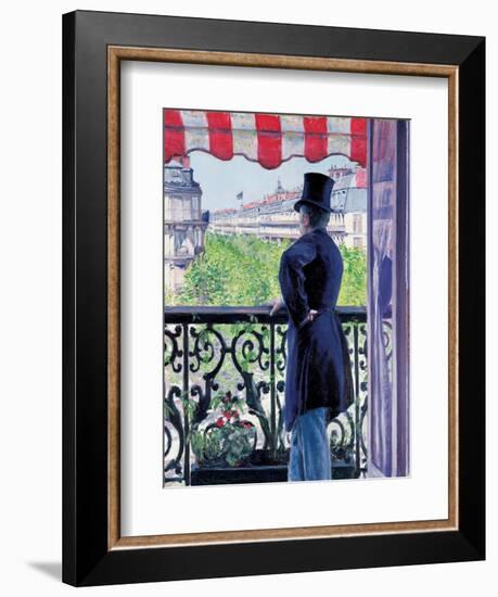 Man on a Balcony, Boulevard Haussmann, 1880-Gustave Caillebotte-Framed Giclee Print