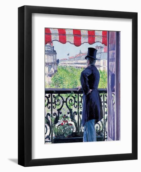 Man on a Balcony, Boulevard Haussmann, 1880-Gustave Caillebotte-Framed Giclee Print