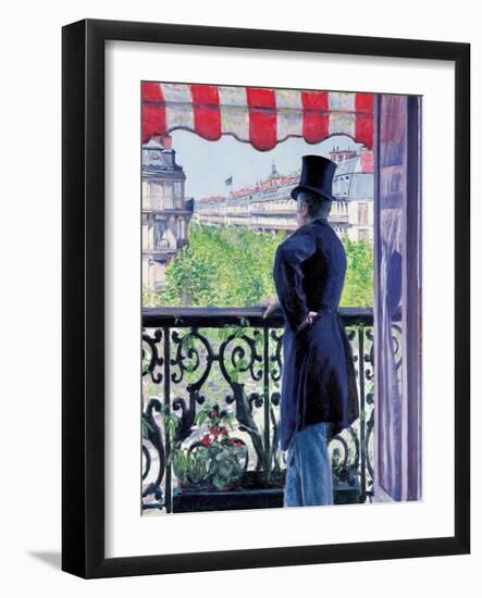 Man on a Balcony, Boulevard Haussmann, 1880-Gustave Caillebotte-Framed Giclee Print