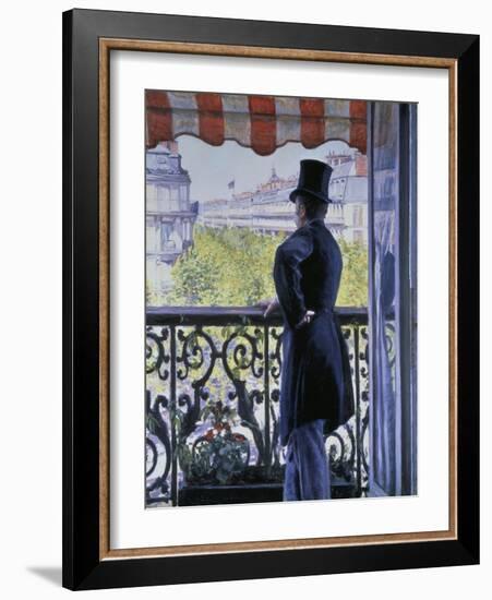 Man on a Balcony, Boulevard Haussmann, 1880-Gustave Caillebotte-Framed Giclee Print