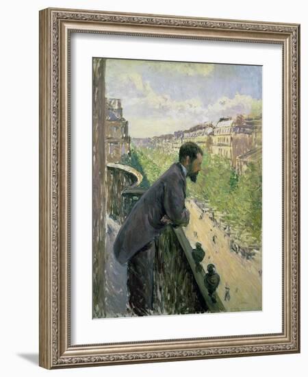 Man on a Balcony, C.1880-Gustave Caillebotte-Framed Giclee Print