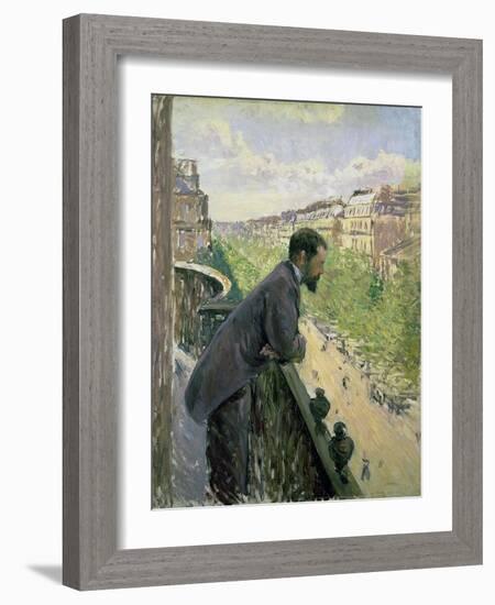 Man on a Balcony, C.1880-Gustave Caillebotte-Framed Giclee Print