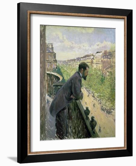 Man on a Balcony, C.1880-Gustave Caillebotte-Framed Giclee Print