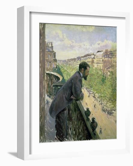 Man on a Balcony, C.1880-Gustave Caillebotte-Framed Giclee Print