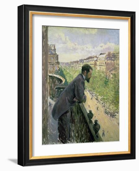 Man on a Balcony, C.1880-Gustave Caillebotte-Framed Giclee Print