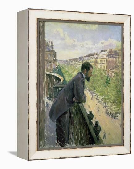 Man on a Balcony, C.1880-Gustave Caillebotte-Framed Premier Image Canvas