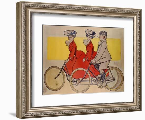 Man on a Bicycle and Women on a Tandem, 1905-René Vincent-Framed Giclee Print