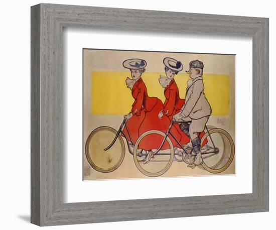 Man on a Bicycle and Women on a Tandem, 1905-René Vincent-Framed Giclee Print