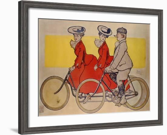 Man on a Bicycle and Women on a Tandem, 1905-René Vincent-Framed Giclee Print