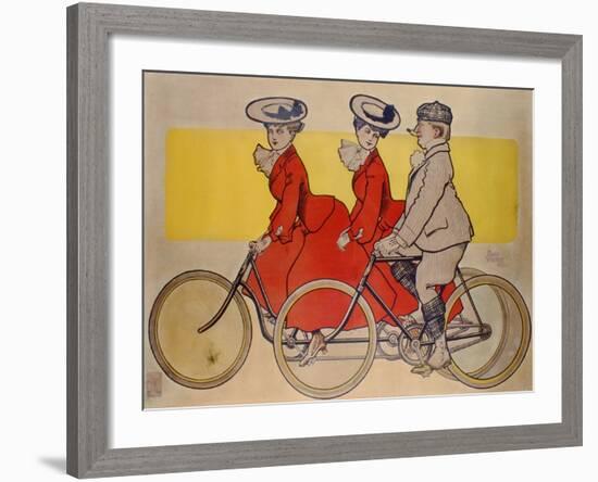 Man on a Bicycle and Women on a Tandem, 1905-René Vincent-Framed Giclee Print