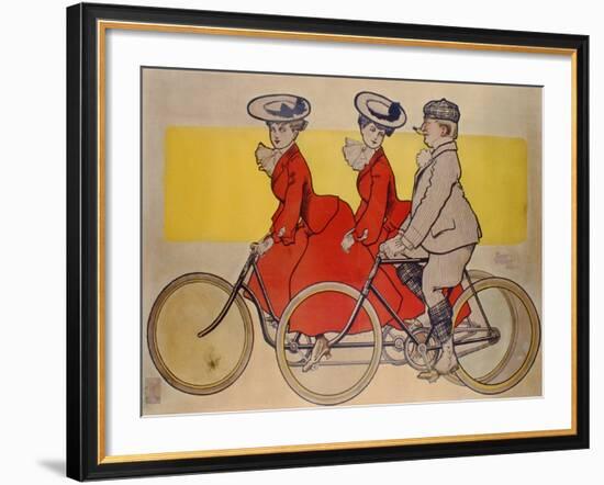 Man on a Bicycle and Women on a Tandem, 1905-René Vincent-Framed Giclee Print