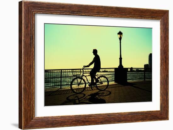 Man on a Bicycle, Battery Park, New York City-Sabine Jacobs-Framed Photographic Print