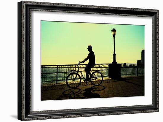 Man on a Bicycle, Battery Park, New York City-Sabine Jacobs-Framed Photographic Print