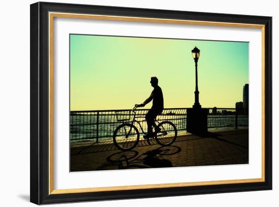 Man on a Bicycle, Battery Park, New York City-Sabine Jacobs-Framed Photographic Print