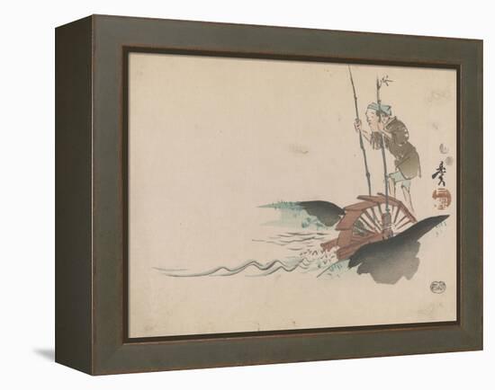 Man on a Treadmill-Shibata Zeshin-Framed Premier Image Canvas