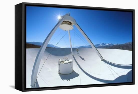 Man on a VLBA Radio Telescope, Owens Valley, USA-David Nunuk-Framed Premier Image Canvas