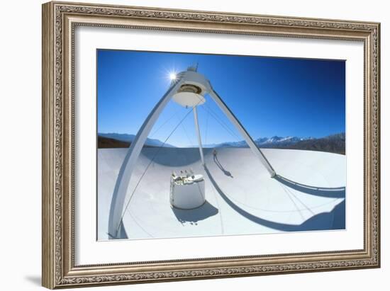 Man on a VLBA Radio Telescope, Owens Valley, USA-David Nunuk-Framed Photographic Print